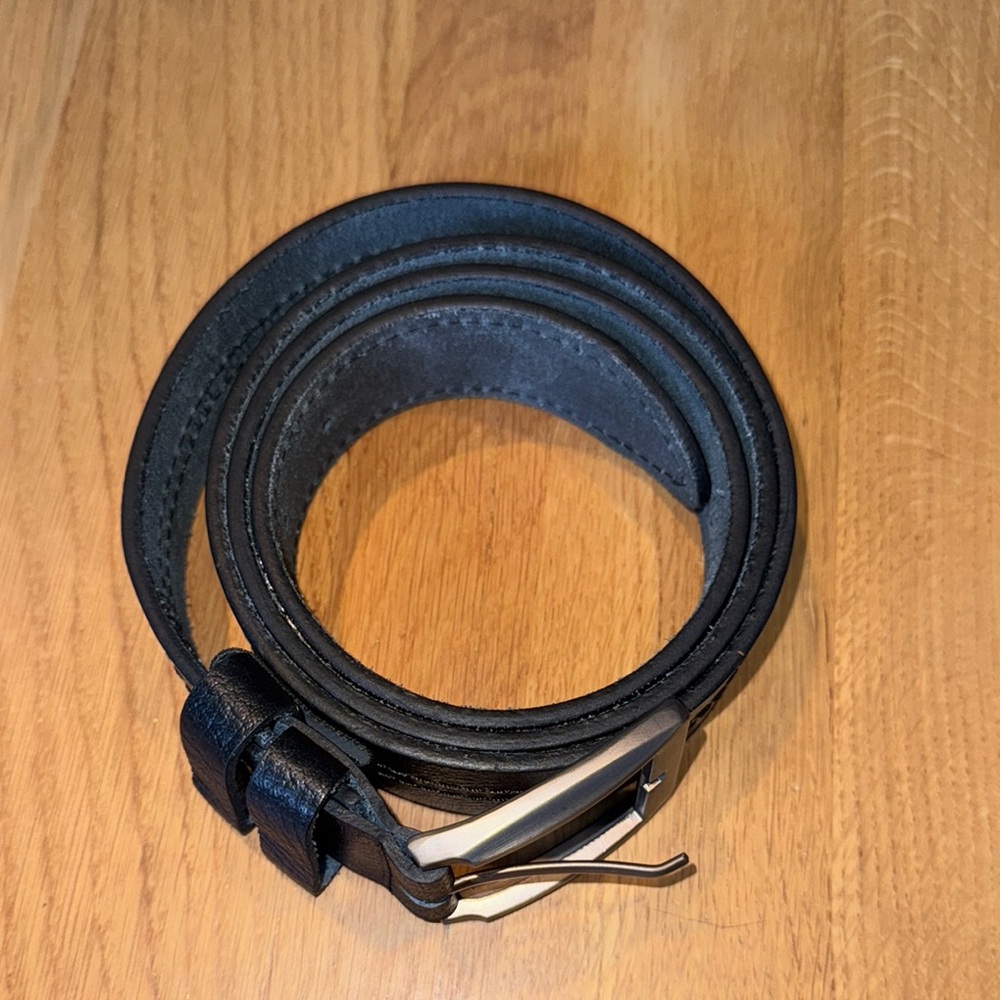 Men's made in Italy Classic Black Leather Belt